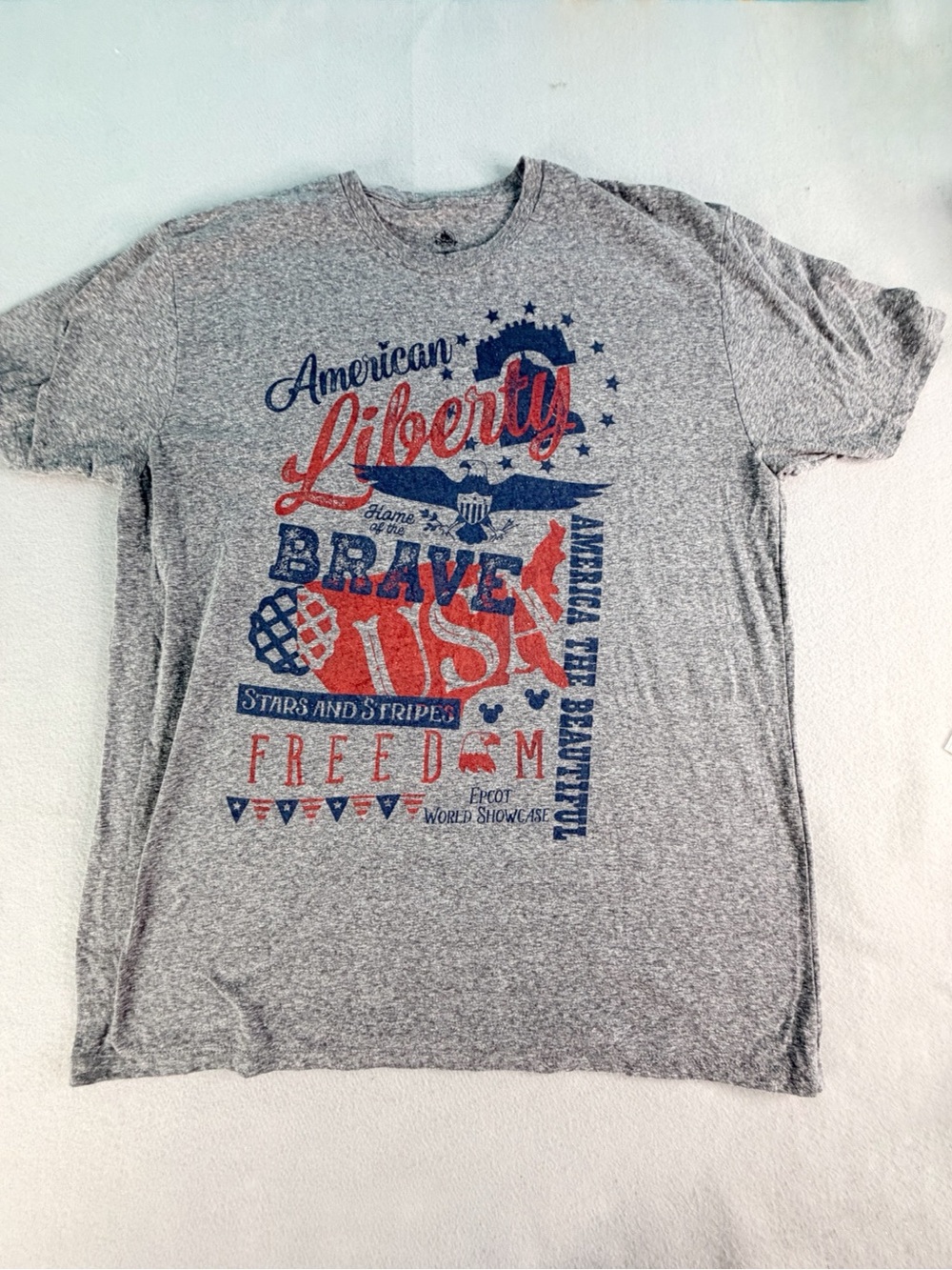 Disney Epcot America World Showcase Americana Shirt Gray Mens XL